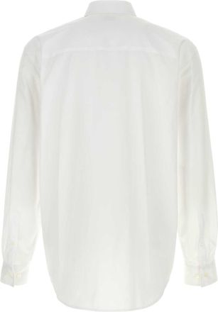 Dries Van Noten Mens White Poplin Shirt Exterior: Cotton Maglie Sweater