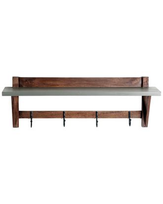 Alaterre Brookside 40Inw Concrete-Top Wood Entryway Coat Hook