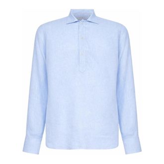 Tagliatore Casual Shirts, male, Blue, Size: 4XL Dustin Long-Sleeve Shirt