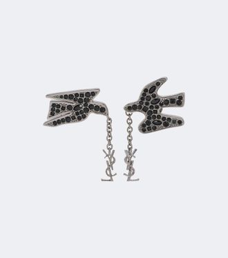 Saint Laurent Cassandre crystal-embellished earrings