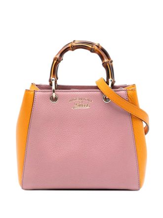 Gucci 2016-2025 Mini Bicolor Calfskin Bamboo Shopper satchel - Pink
