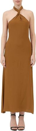 Federica Tosi Zijde Blend Torchon Maxi Jurk - Dames - Maxi kleedjes - Oranje - S - Kleedjes