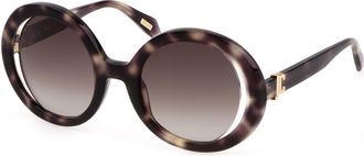 Just Cavalli Ladies Brown Round Sunglasses SJC028-5107UX
