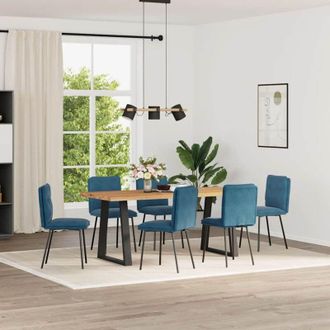 vidaXL Sillas De Comedor 6 Unidades Terciopelo Azul Vidaxl