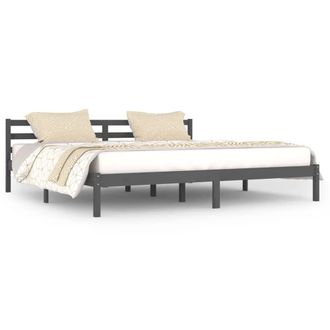 Berkfield Home Day Bed Solid Wood Pine 200x200 cm Super King Grey