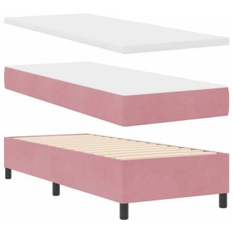 vidaXL Cama Tipo Box Spring Con Colch&oacute;n Rosa 80 X 200 Cm Terciopelo Vidaxl