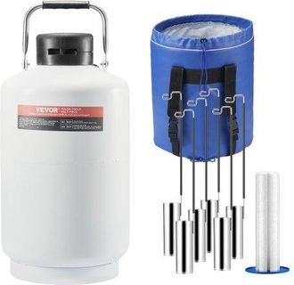 OEM Fl&uuml;ssigstickstofftank, 10 L Fl&uuml;ssigstickstoffbeh&auml;lter Aus Aluminiumlegierung, Ln2-tank-dewar Mit 6 Kanistern Und Tragetasche Mit Riemen, Kryogener Tan