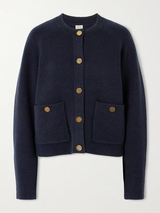 Toteme Cardigan In Misto Lana A Coste - Blu