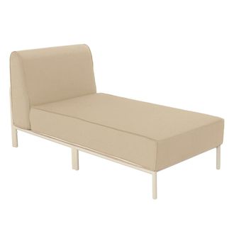 Oviala Chaise longue para muebles de jard&iacute;n modulares en tela beige