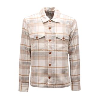 Eleventy Casual Shirts, male, Beige, Size: S Flannel Shirt