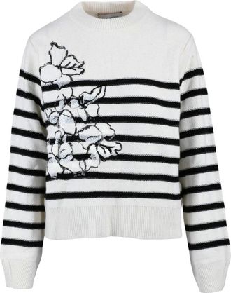 Ermanno Scervino Pullover met ronde hals - Dames - Ronde hals truien - Wit - M - Wol - Truien & Vesten