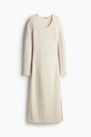 H&M Flauschiges Strickkleid - Hellbeige
