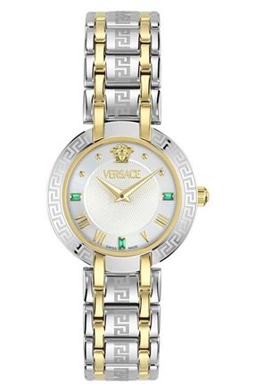 Versace Antlia Emerald Bracelet Watch, 34mm in Two Tone at Nordstrom