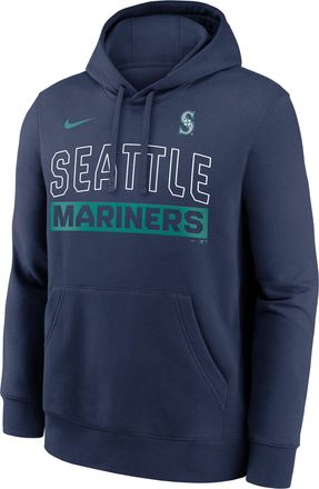 Nike Seattle Mariners Club Nike Mens MLB Pullover Hoodie in Blue | NKDK44BMVR-2VW