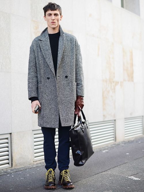 Winterjassen: grijze wollen jas