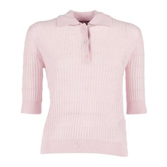 Max Mara Round-neck Knitwear, female, Pink, Size: L Maglia Canottiera Top Gallo