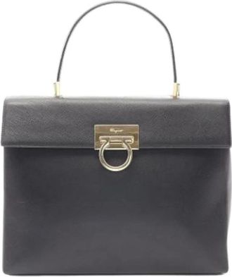 Ferragamo Pre-owned Handbag - Dames - Vintage Handtas - Zwart - ONE Size - Leer - Vintage