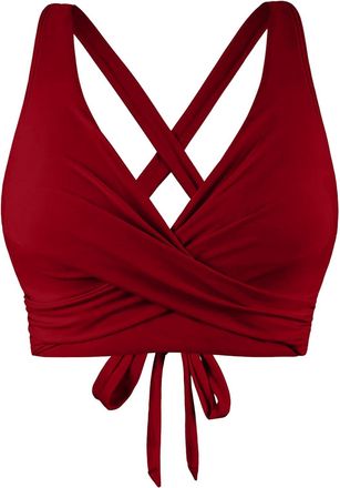 Generic Womens Sporty Adjustable Wide Straps Twist Front Bikini Top Underwire Large Bust Criss Cross Back Tie Supportive Pad SwimsuitBeachwear Swimming Costom