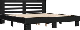 vidaXL Bed Frame without Mattress Black 180x200 cm Super King vidaXL