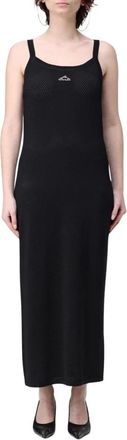 Alexander Wang Kleedjes, Dames, Zwart, S, Polyester, Zwart Mesh Gebreide Maxi Jurk