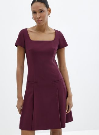 HUGO BOSS Womens Kefina square-neck pleated dress
