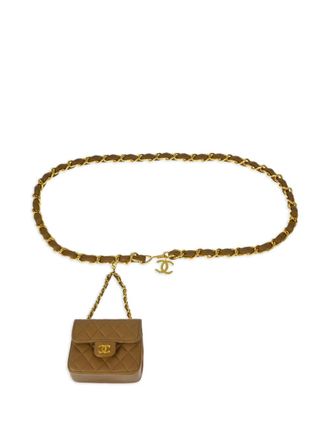 Chanel 1990-2000s Classic Flap micro bum belt - women - Lambskin - One Size - Brown