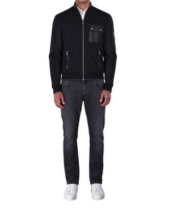 Moorer Corbinick Stand-Collar Bomber Jacket In Nero