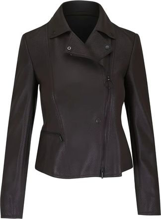 Akris Leren jack met rits - Bruin