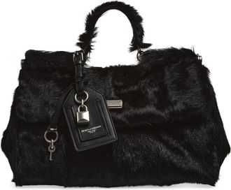 Dolce & Gabbana My Sicily East/West Genuine Calf Hair Top Handle Bag in 8B956 Nero/Nero at Nordstrom