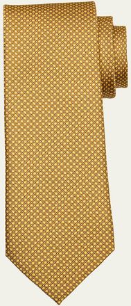 Ermenegildo Zegna Mens Tonal Lattice-Print Tie