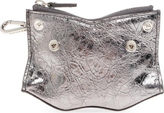 Alexander McQueen Logo Pouch Sleutelhanger - Dames - Portefeuilles - Grijs - ONE Size - Leer - Accessoires