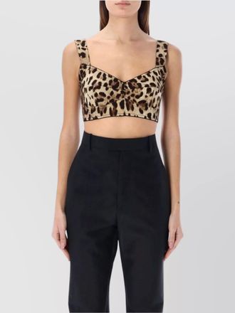 Dolce & Gabbana silk leopard-print bustier top