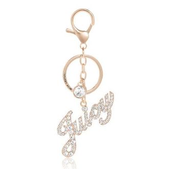 Juicy Couture Crystal Pave Juicy Script Gold-Tone Keychain in Gold, Silver at Nordstrom