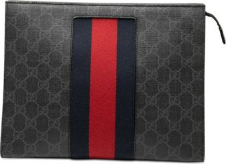 Gucci Pre-owned Gucci GG Supreme Web Clutch Unisex 475316 213317