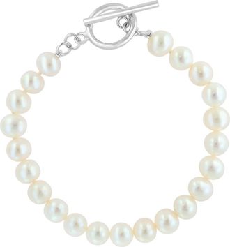 Effy Sterling Silver Freshwater Pearl Bracelet in White at Nordstrom Rack