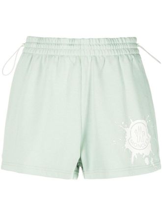 Moncler Green Logo Shorts