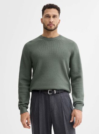 Le 31 Mens Diamond-textured sweater