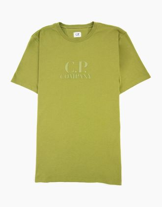 C.P. Company Mens Cp Company 30/1 Jersey Classic Logo T-shirt Green Moss 698 - Size: 36