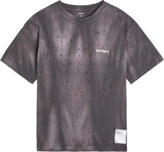 SATISFY Mothtech Distressed Cotton T-shirt - Purple - XL