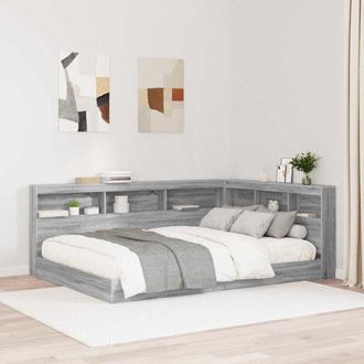 vidaXL Storage Headboard with Shelf Grey Sonoma 150 cm Engineered Wood vidaXL