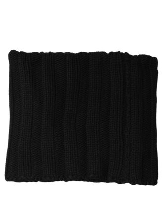 Dolce & Gabbana Black Cashmere Ribbed Knit Neck Warmer Womens Scarf