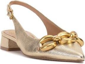 Vince Camuto Valiey Slingback Pointed Toe Flat in Egyptian Gold at Nordstrom Rack, Size 10