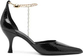 Ferragamo Ferragamo Dana 70 Crocodile Effect Leather Pumps