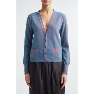 Maison Margiela Plaited Wool Cardigan in Turquoise/Red at Nordstrom, Size Medium