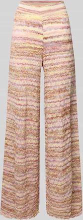 Christian Berg Hose aus Viskose-Mix im Allover-Look in Hellgelb, Gr&ouml;&szlig;e XXL