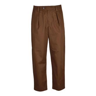 A.P.C. A.p.c., Broeken, Heren, Bruin, S, Katoen, High-waist Rechte Broek