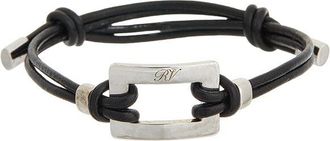 Roger Vivier Roger Viver Logo Leather Metal Bracelet