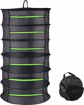 OEM Secador Colgante Plegable De Malla De 6 Niveles Para Hierbas, Plantas, Pescado, Flores Y Verduras, Con Cremallera Y Bolsa De Almacenamiento (60 X 114 