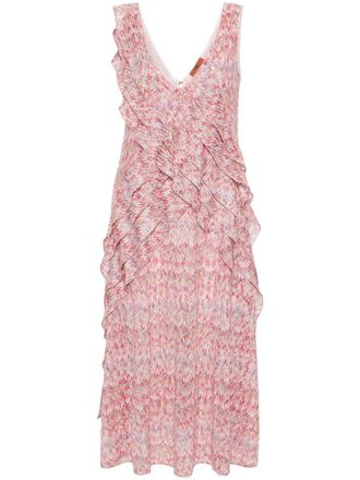 Missoni Abito midi con ruches - Rosa
