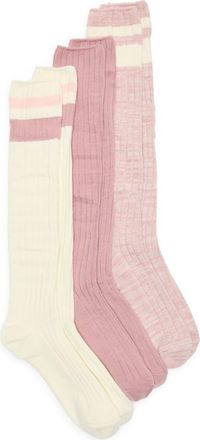 Nordstrom Rack 3-Pack Rib Slouch Socks in Pink Varsity Multi at Nordstrom Rack, Size 9/11
